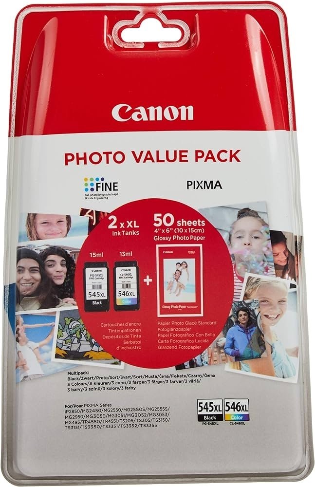 Canon 8286B006 / PG545XLCL546XL комплект оригинални мастилници и фото хартия GP-501